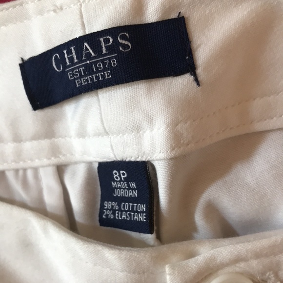 Chaps white preppy slacks NWT size 8 petite - Picture 3 of 7